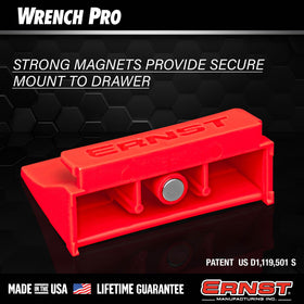 Clear identification labels on Ernst Wrench Pro help sizes at a glance.