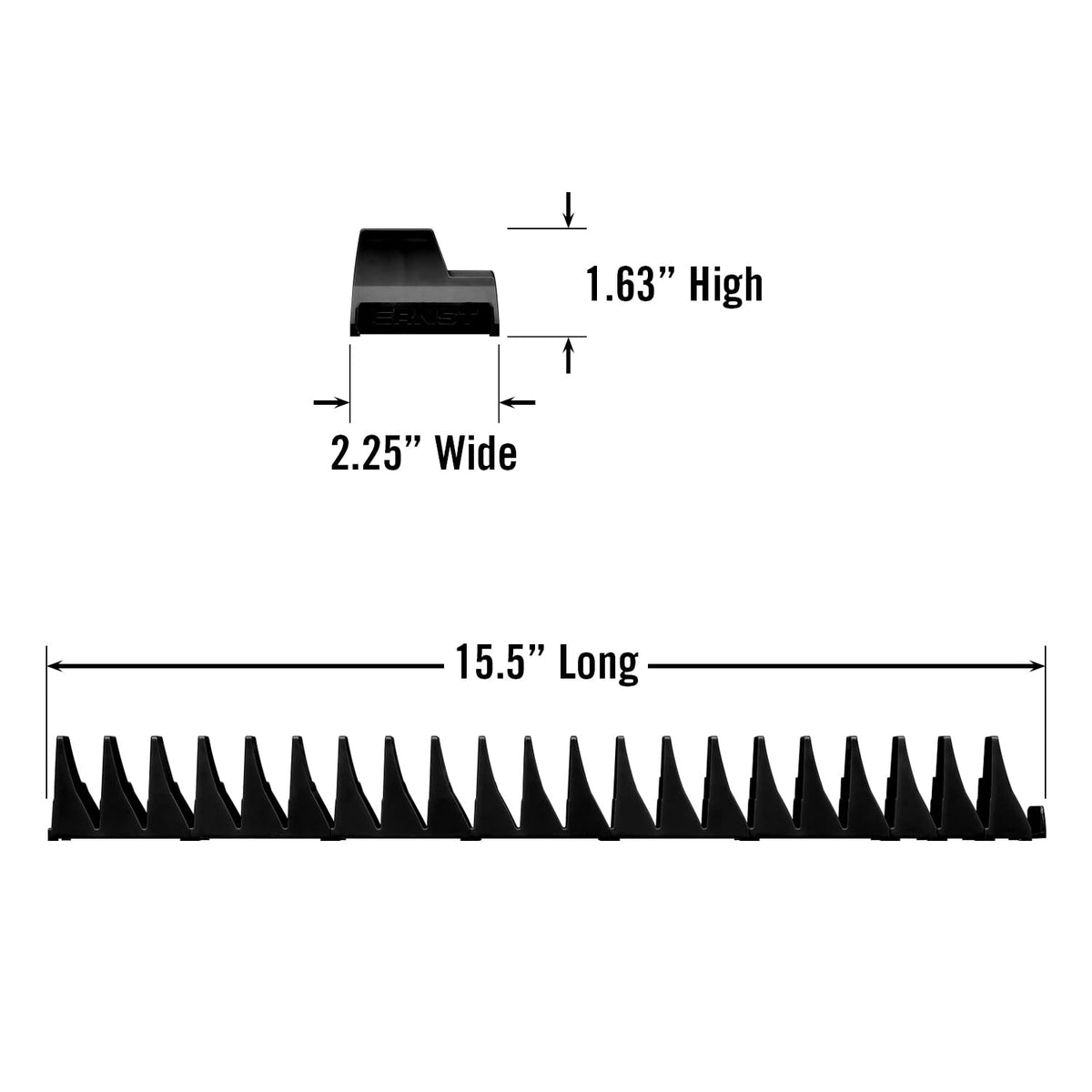 Size range 6mm to 38mm displayed on the Ernst Wrench Pro rack.