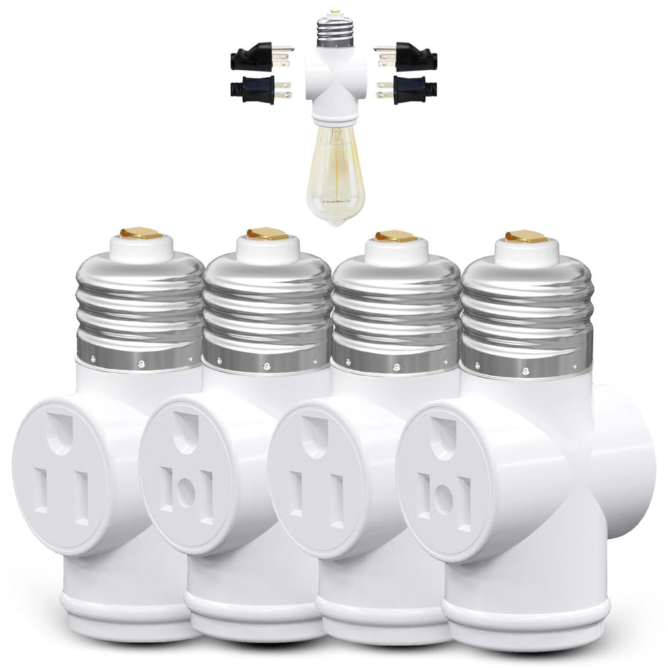 erquiluji 4-pack light-socket-adapter enabling extra outlets for lamps