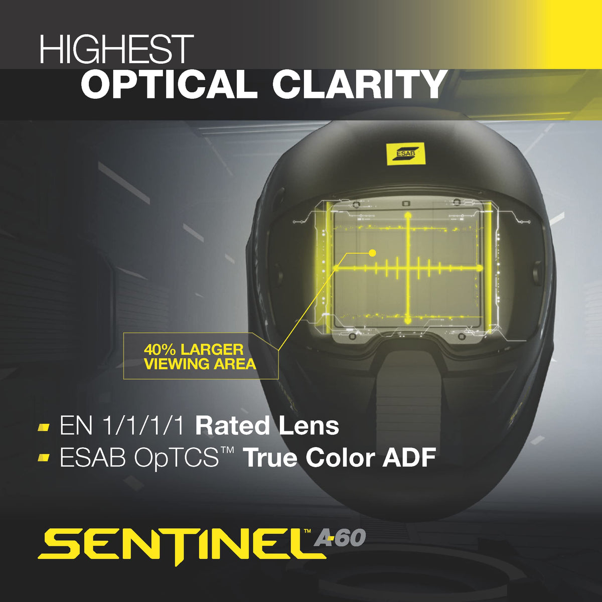 ESAB Sentinel A60 four arc sensors provide reliable shading coverage