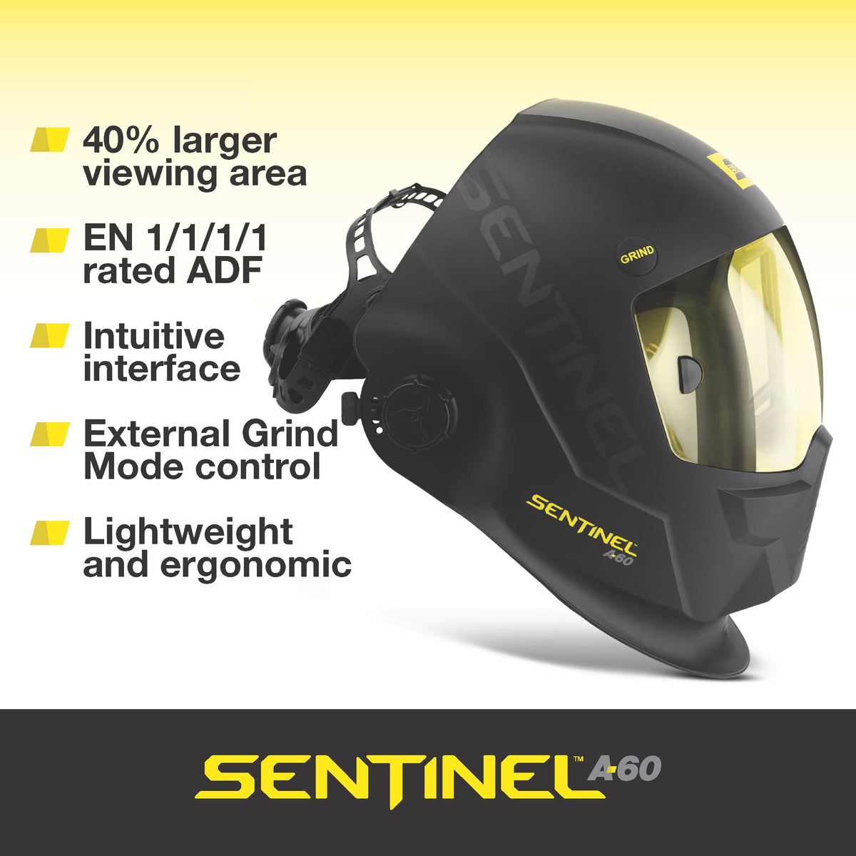 ESAB Sentinel A60 fast switching time highlights rapid shade transitions