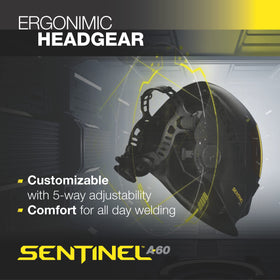 ESAB Sentinel A60 memory settings graphic with up to nine configurations