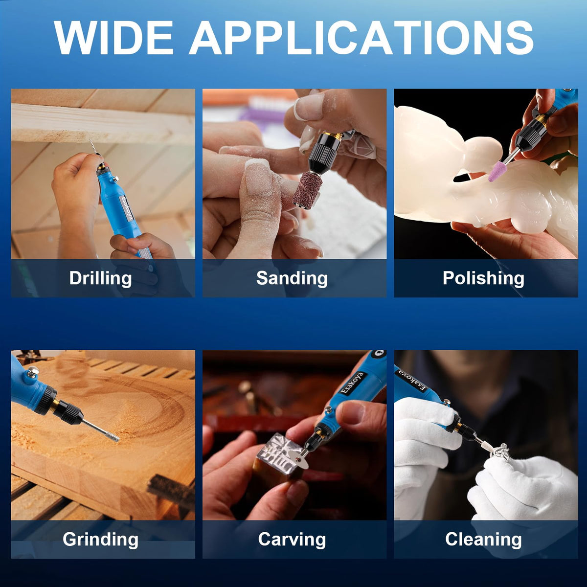 Esakoya 75 piece accessory kit covers cutting grinding sanding engraving