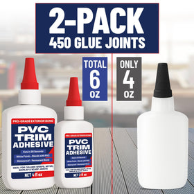 Escentile PVC Glue bonds in 30 seconds for sturdy joints.