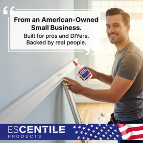 Escentile moulding glue suited for interior and exterior trim work.