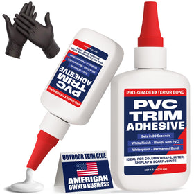 Escentile PVC Trim Glue 2pack bottles front view for quick PVC projects.