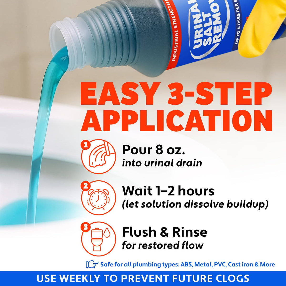 Escentile Urinal Salt Remover commercial-grade cleaner suits high-traffic facilities.