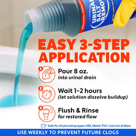 Escentile Urinal Salt Remover commercial-grade cleaner suits high-traffic facilities.