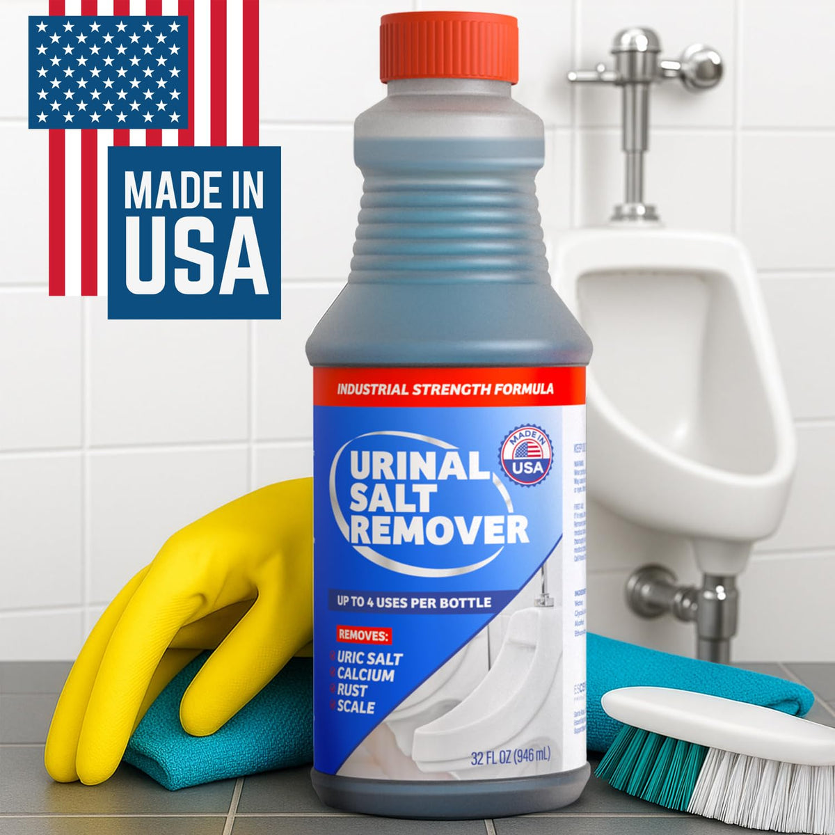 Escentile Urinal Salt Remover facility-use friendly option for stadiums, schools and eateries.