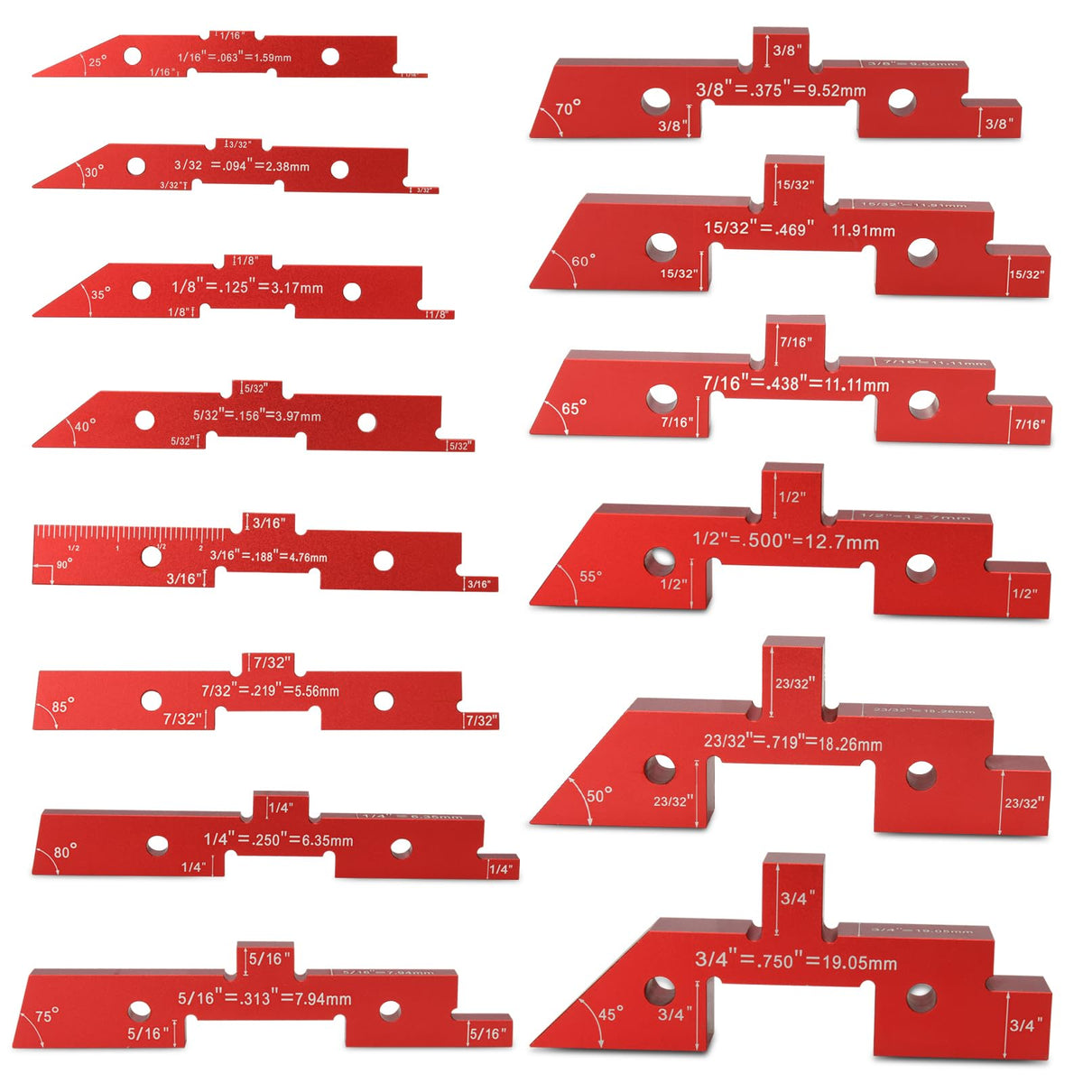 Esdabem laser-etched size markings closeup showing durable, wear-resistant labels