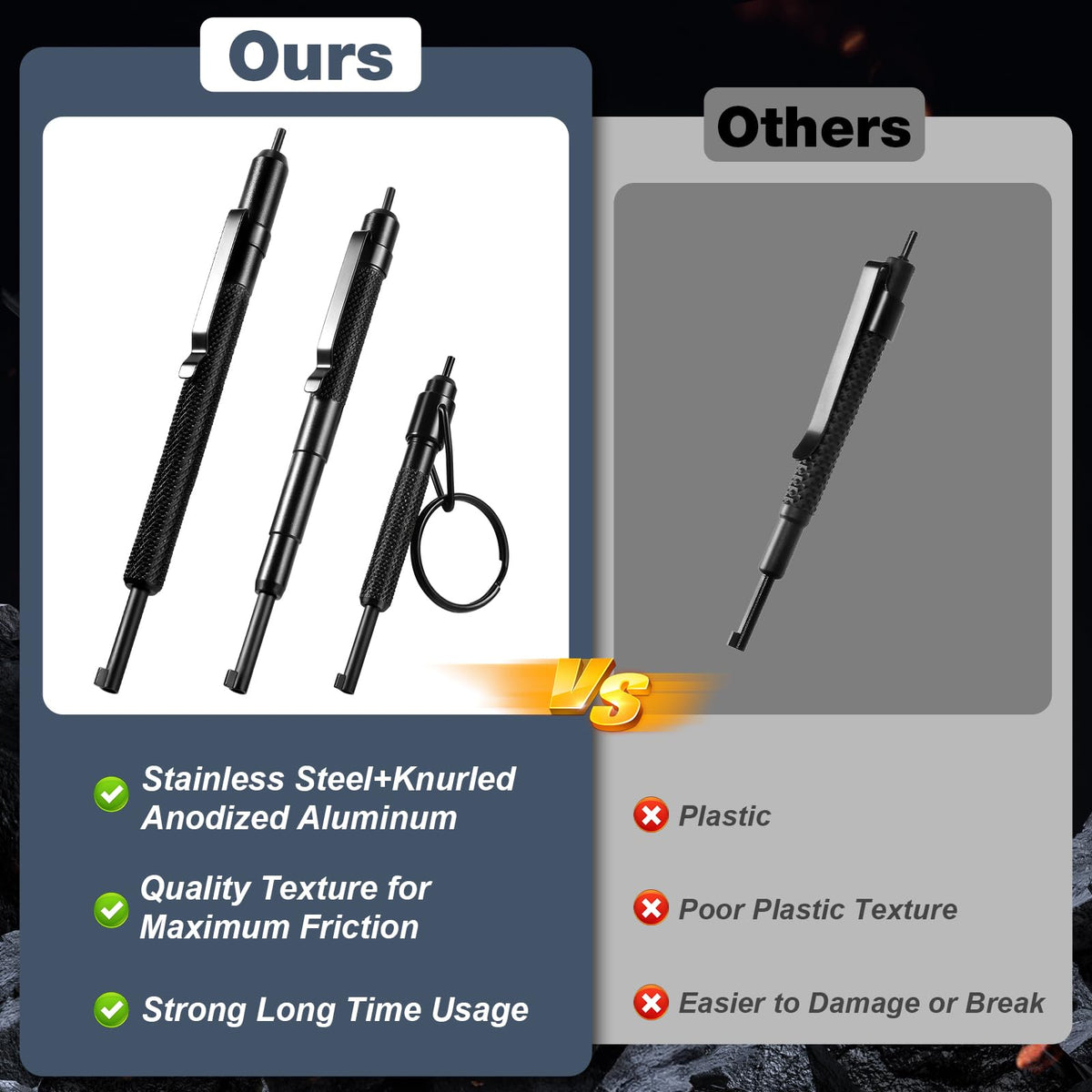 ESENHARBER handcuff key set – carbon steel close-up; durable construction withstands torque