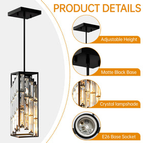 Esfos adjustable cord pendant with a 73-inch drop for sloped ceilings.