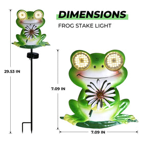 EsGarden frog stake quickly installs into soil for hassle-free outdoor decoration.