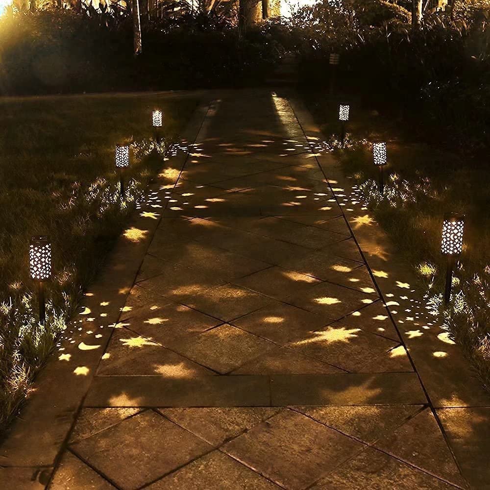 esgarden Six-pack solar pathway lights guide night-time walkways.