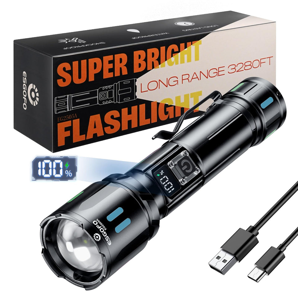 Esgofo 100000-lumen flashlight wide beam for spacious indoor lighting
