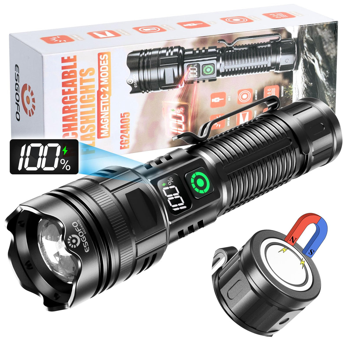Esgofo EG24A05 long-range beam demonstrates outdoor visibility up to 3280 feet.