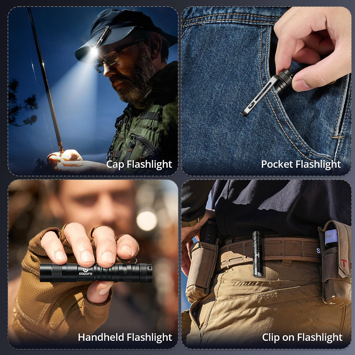 Esgofo includes rechargeable battery and extra AAA batteries