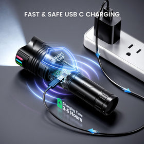 Esgofo flashlight USB discharge port used to power a device