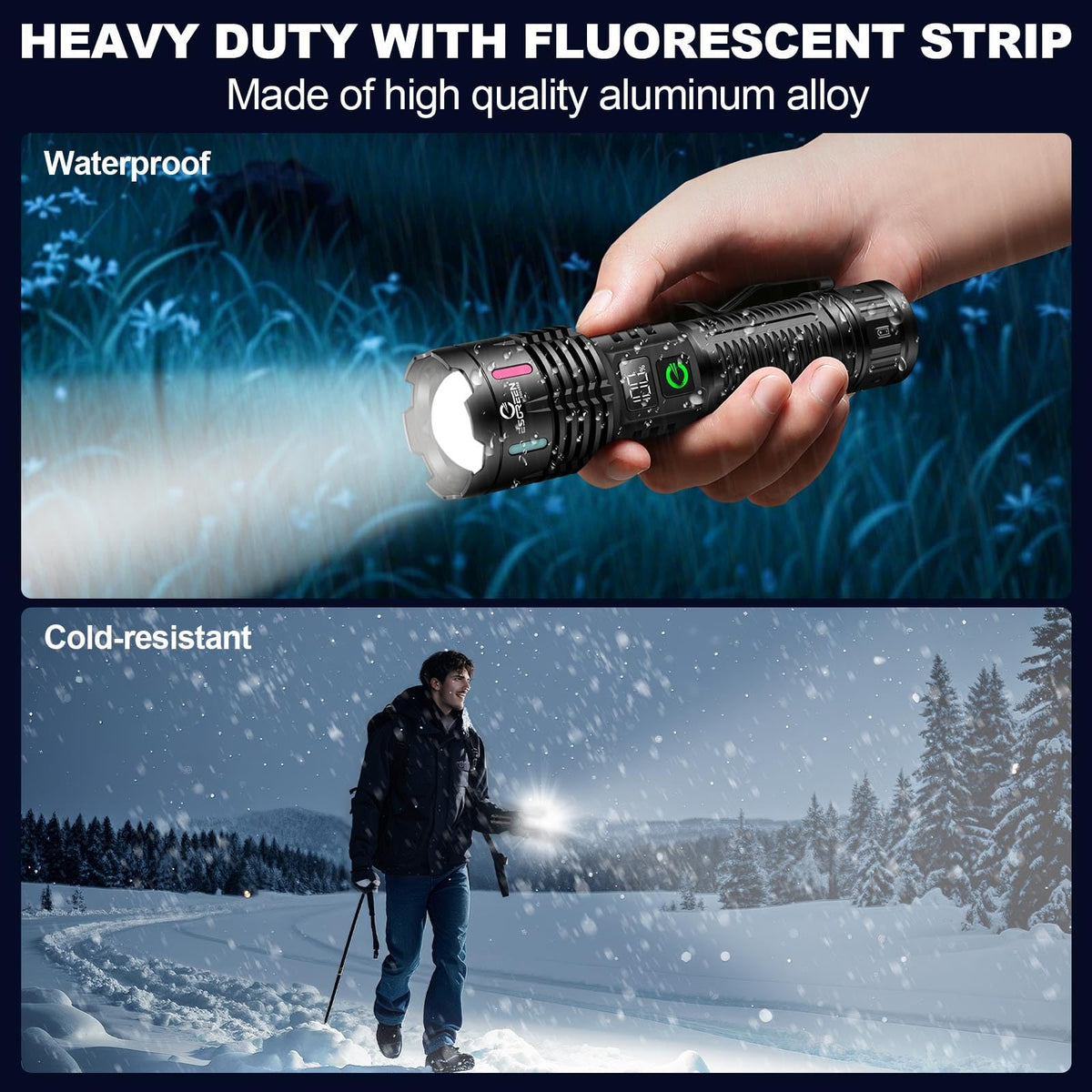 ED2405B side clip ready for hands-free carrying outdoors.