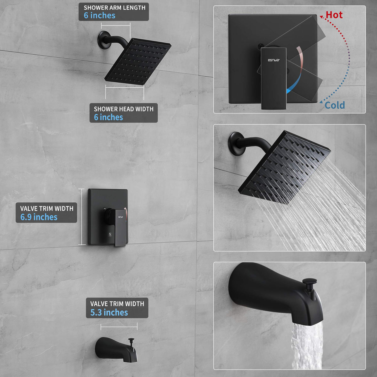 Esnbia 6 inch shower arm extends coverage for an enveloping shower experience