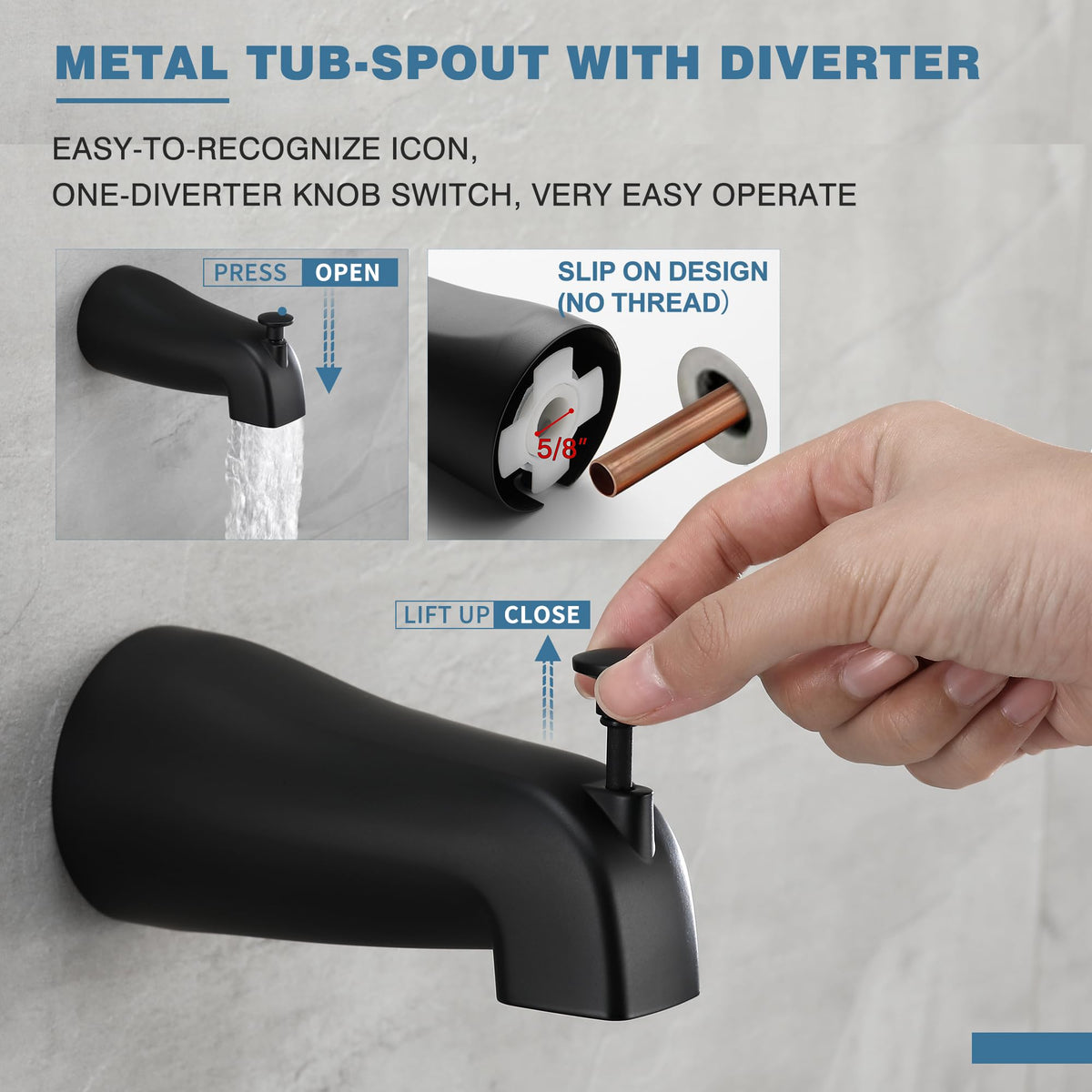 Esnbia single handle trim offers precise temperature and flow control