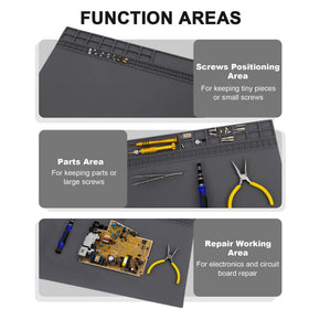 Esoldnic silicone repair mat demonstrating heat resistance up to 932°F.
