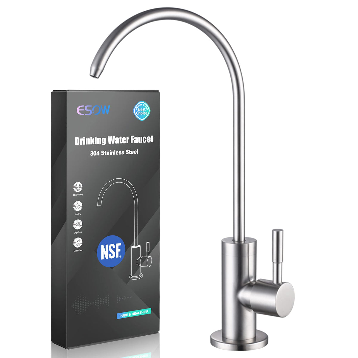 ESOW lead-free kitchen faucet with safe filtered water for daily use