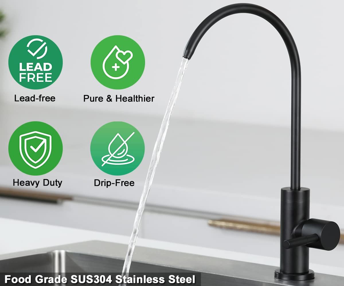 ESOW matte black finish faucet adds sleek style while resisting tarnish.