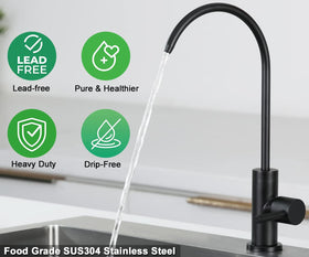 ESOW matte black finish faucet adds sleek style while resisting tarnish.