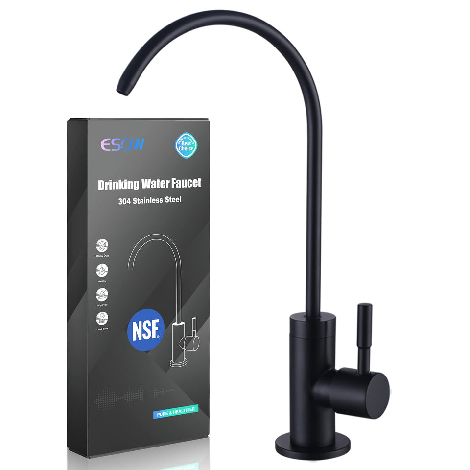 ESOW kitchen water filter faucet with stainless steel body for durable, lead-free drinking water.