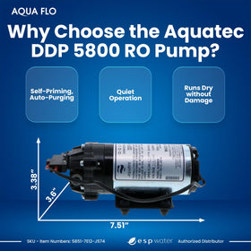 ESP Water Products Aquatec DDP 5800 diaphragm pump close-up highlights durable three-chamber design