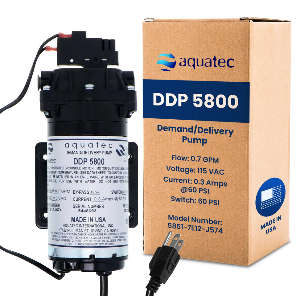 ESP Water Products Aquatec DDP 5800 front view for compact, quiet RO systems