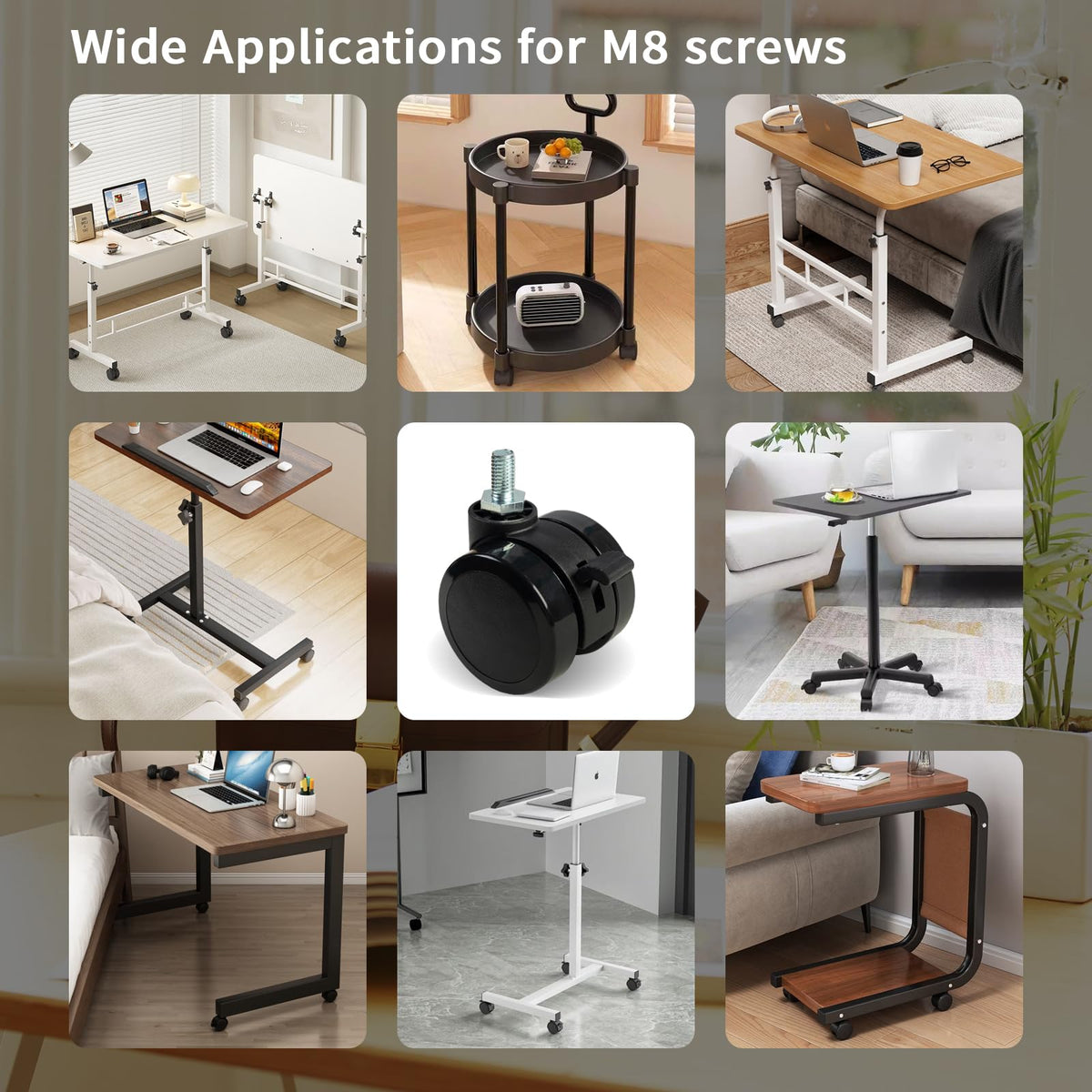 ESpefy lockable wheels enable controlled movement of workstations.