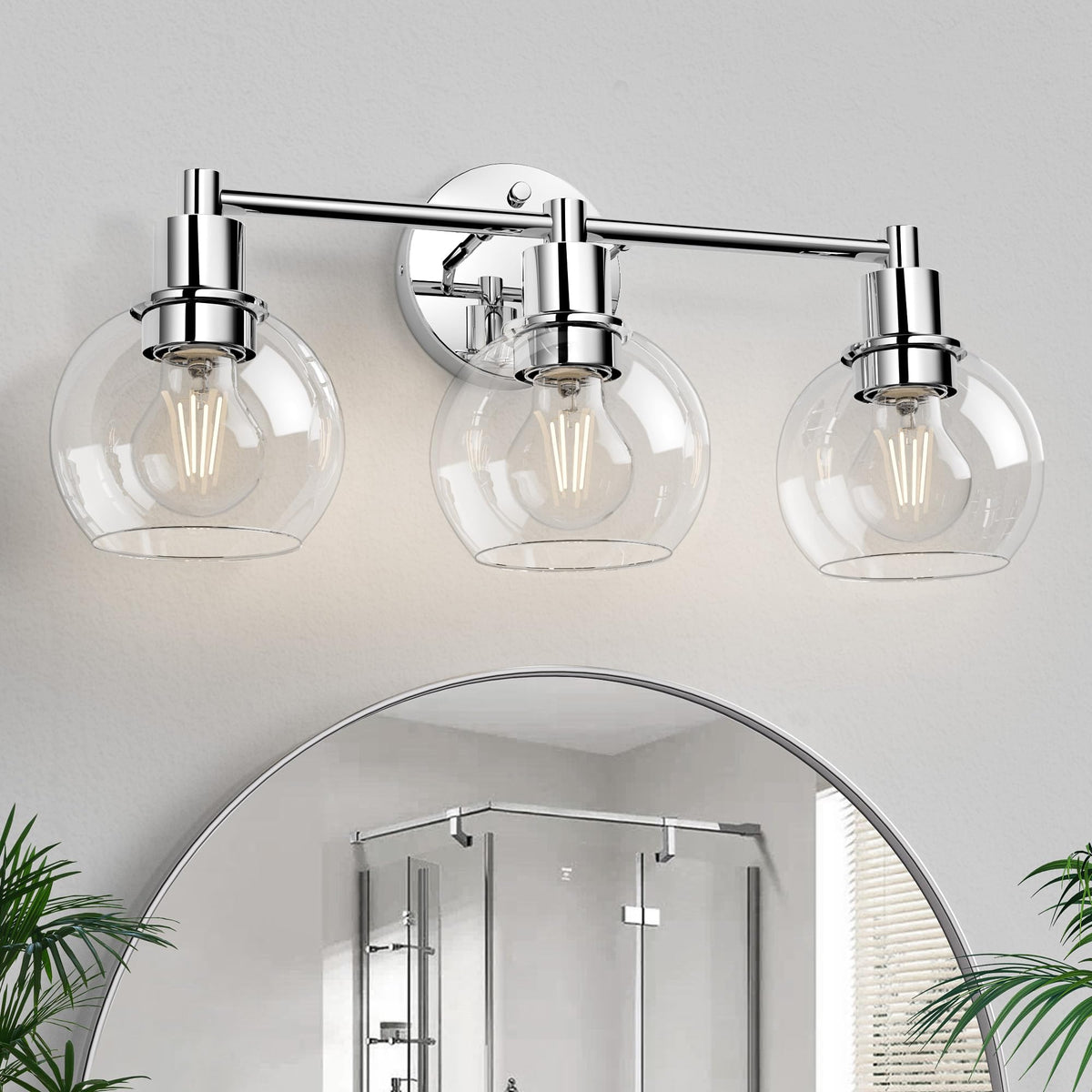 Espird 3-light chrome vanity over mirror for a bright, clean look