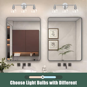 Espird chrome glass shade vanity lamp enhances reflection and clarity