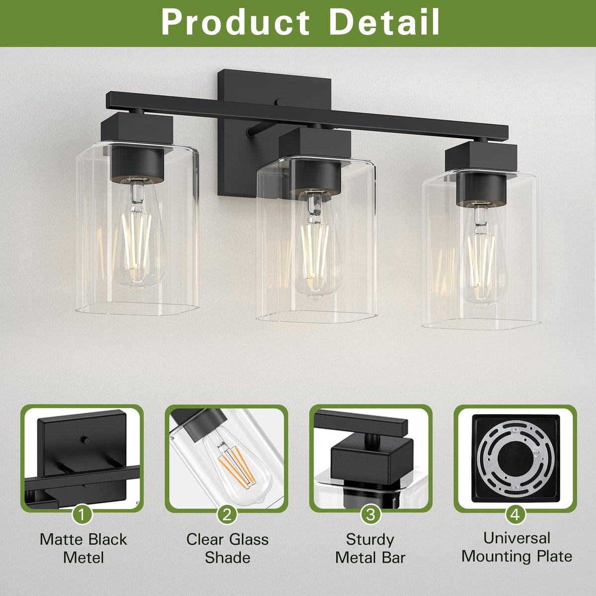 Espird clear glass shades deliver soft, inviting illumination for daily routines