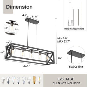 Espird farmhouse dining rectangle light shades providing focused downward illumination