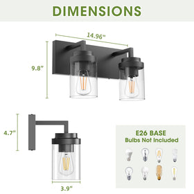 Espird matte black vanity light emphasizes clean lines and durable metal finish.