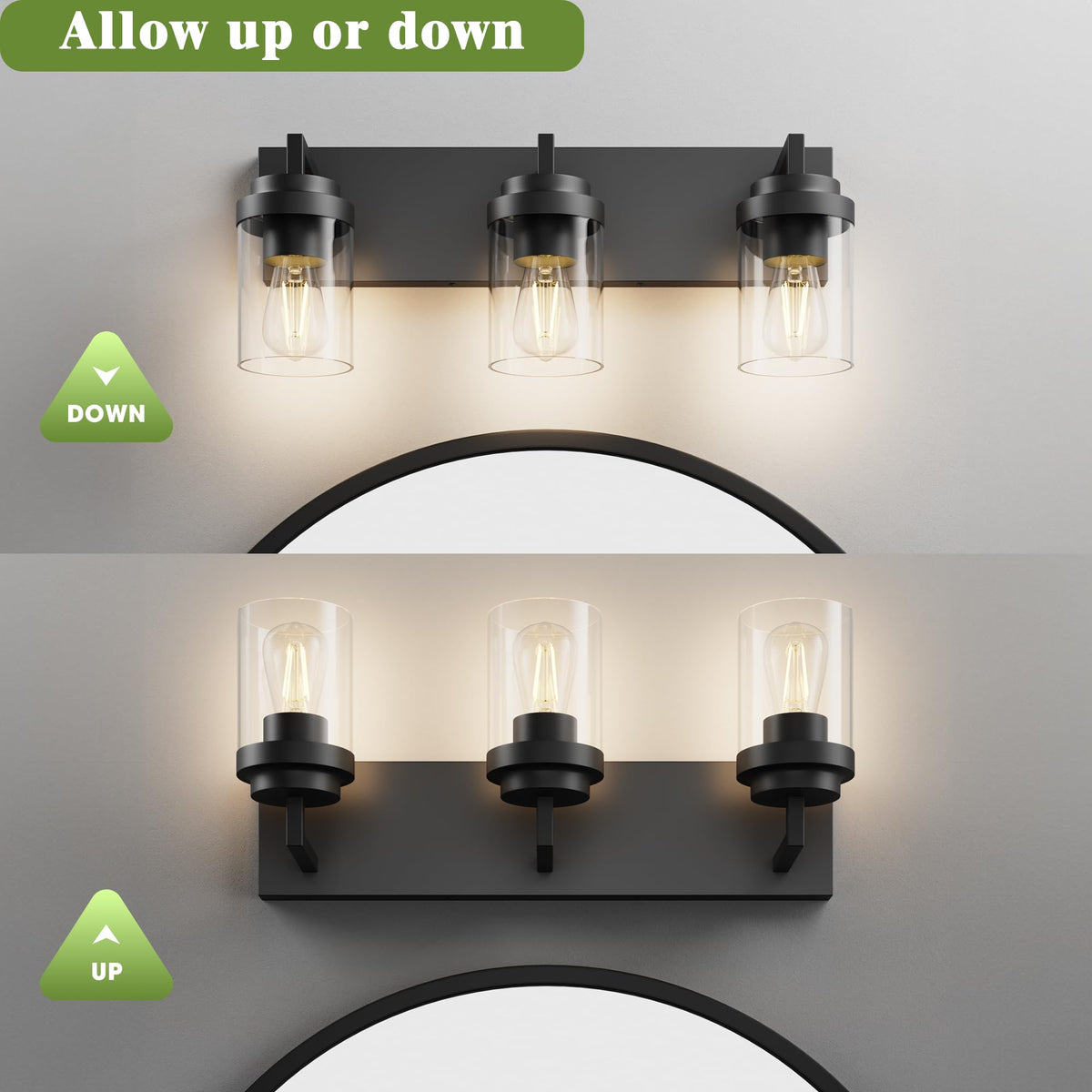 Espird dimmable vanity light compatible with dimmable bulbs and dimmer.