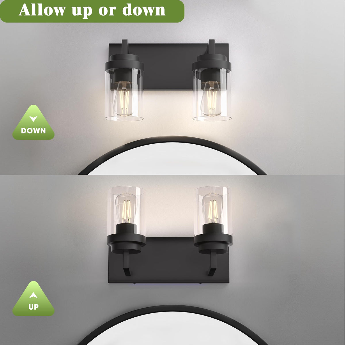 Espird vanity light supports E26 bulbs for customizable brightness and easy replacement.