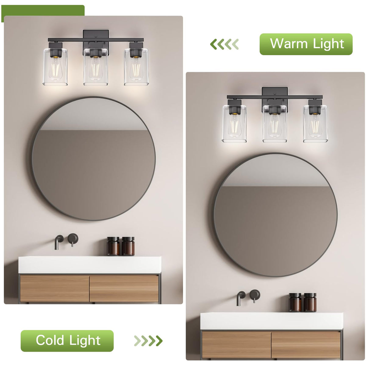 Espird vanity light with E26 socket supports a wide range of bulbs