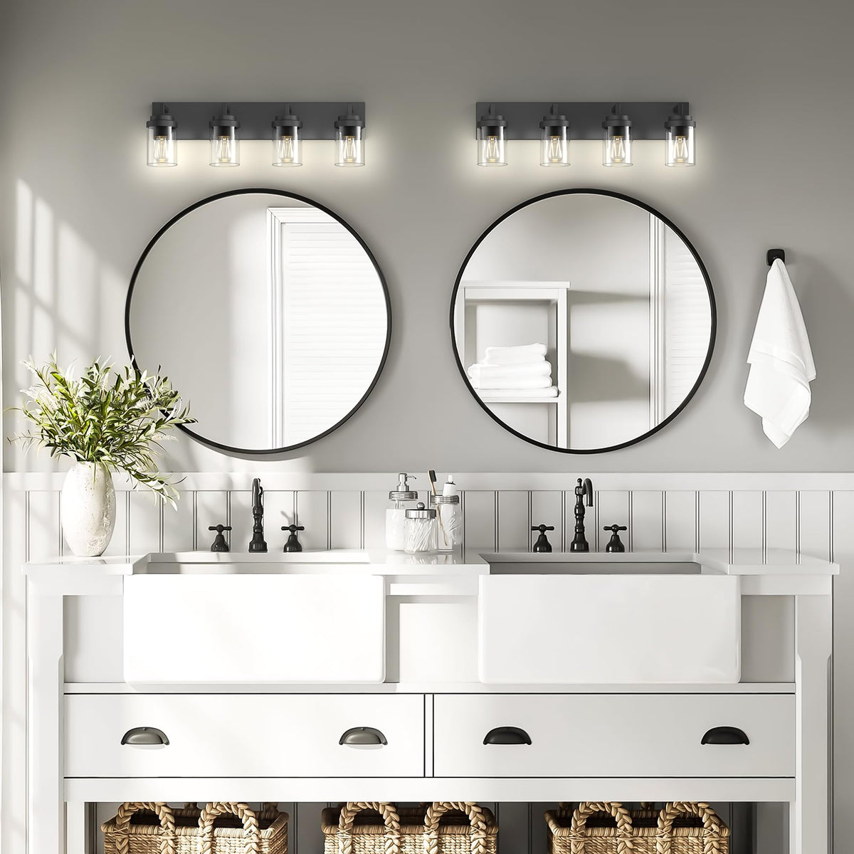 Espird vanity light in a damp indoor scene demonstrates durability.