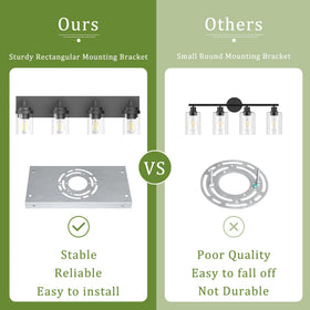 Espird vanity light mounting plate ensures secure, easy installation.