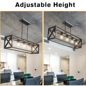 Espird five-light chandelier brightening dining tables and islands evenly