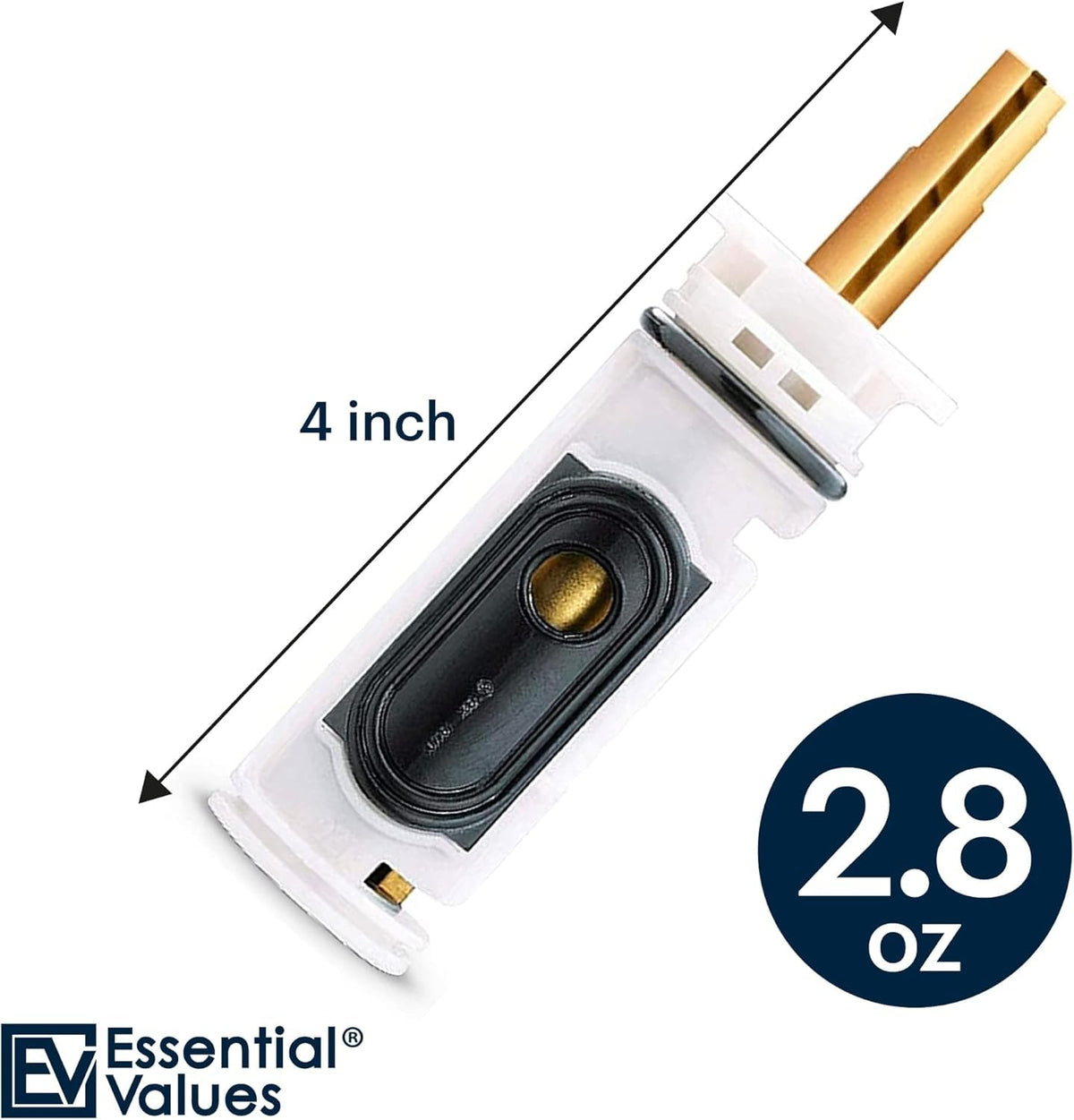 Essential Values 1222 cartridge side view showing brass and durable plastic construction.