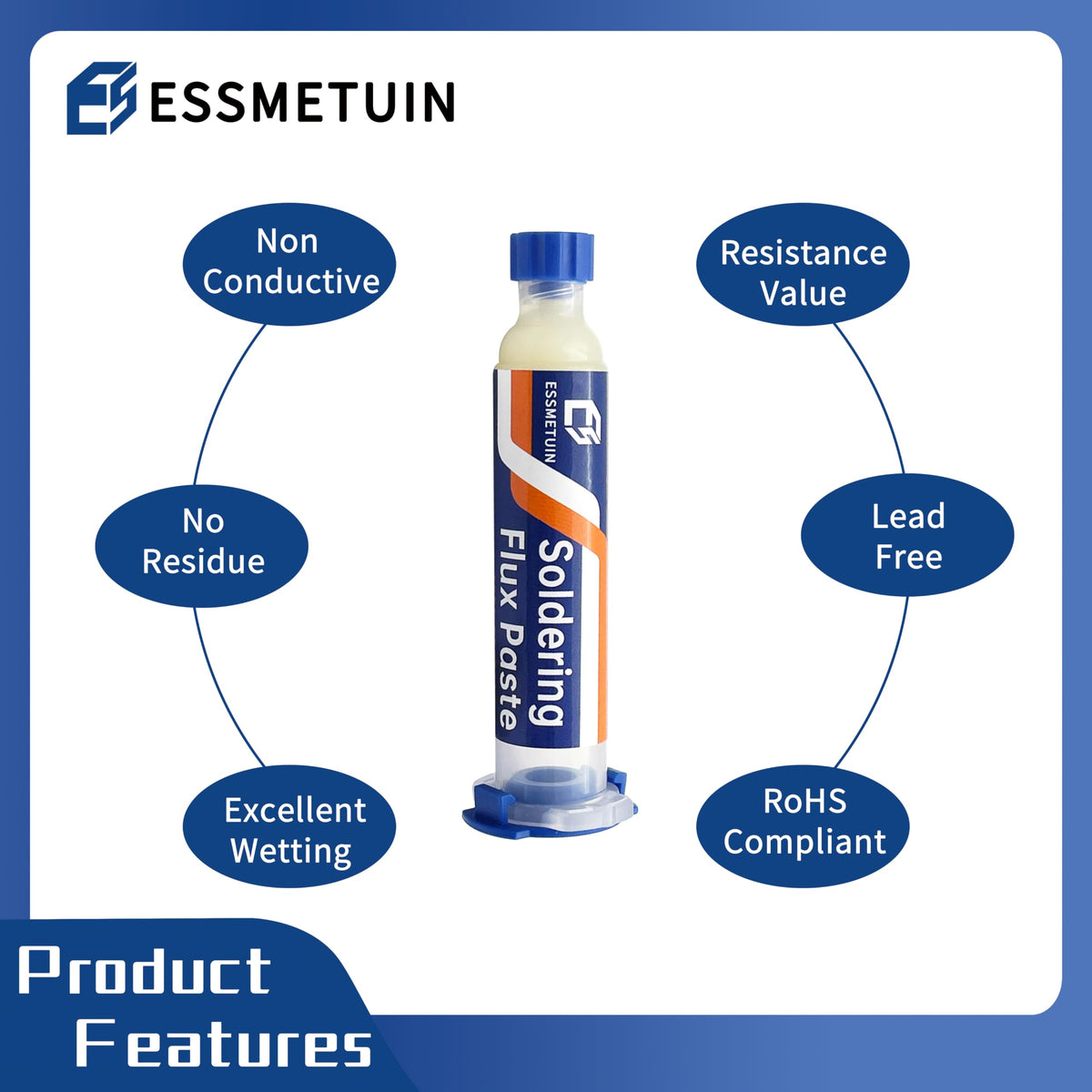 Essmetuin no-clean flux paste for low-residue desoldering process