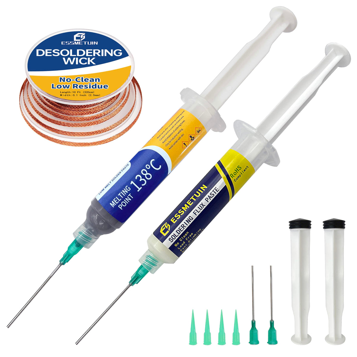 Essmetuin Sn42/Bi58 solder paste 30g for precise, lead-free joints.