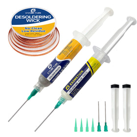 Essmetuin solder paste Sn63Pb37 with flux for smooth board joints.