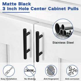 Estmoon 3-inch hole center hardware fits standard cabinets and drawers.