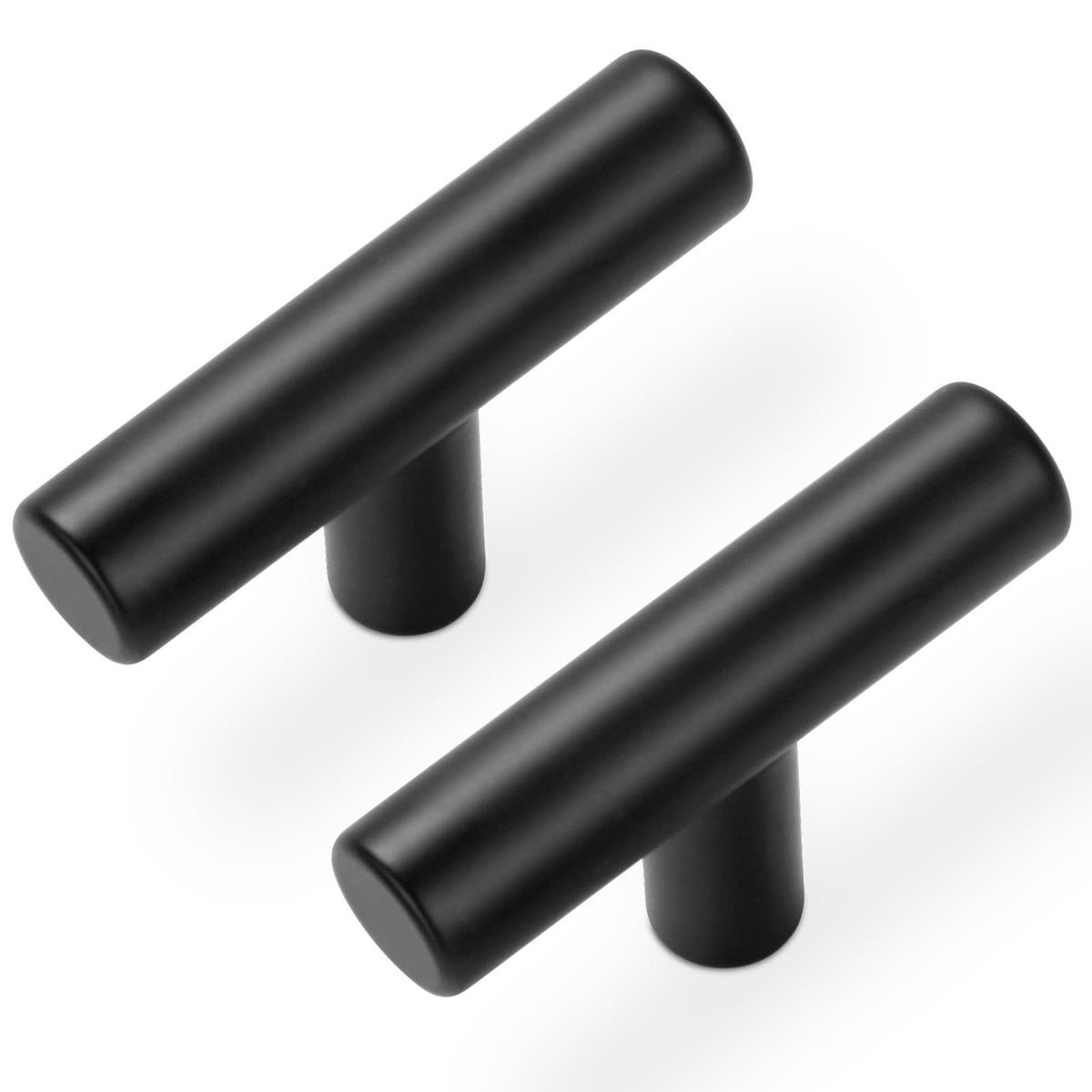 Estmoon matte black cabinet knobs, 2-inch length, refreshes cabinetry.